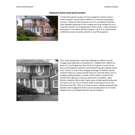 Magazine front cover print screens