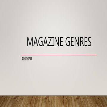 Magazine genre research