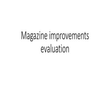 Magazine improvements evaluation 2