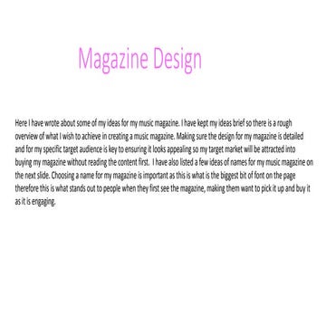 Magazine name and ideas presentation | PPTX