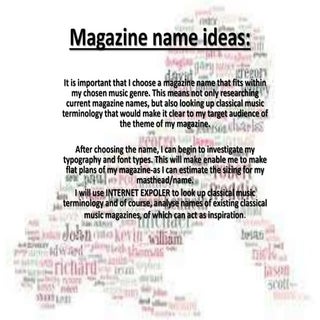 Magazine name ideas