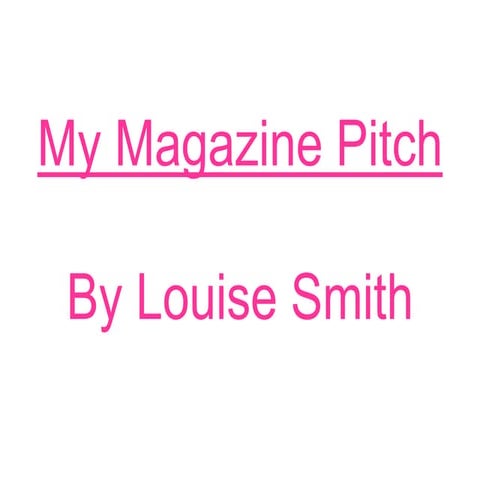 Magazine Pitch