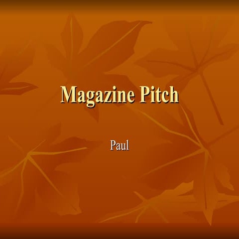 Magazine pitch