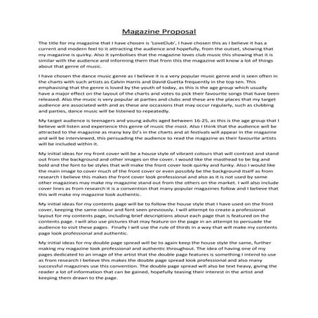 My magazine proposal | DOCX