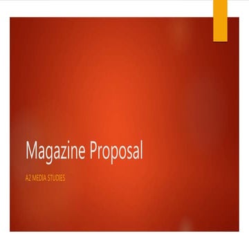 Magazine Proposal