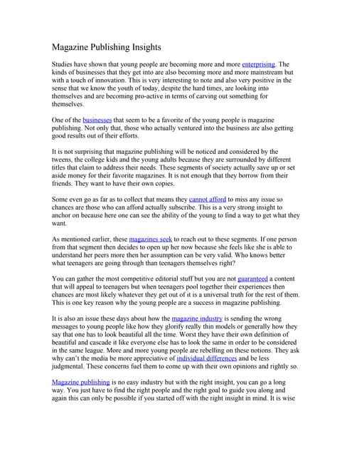 Magazine Publishing Insights