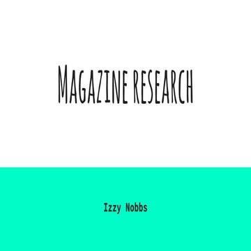 Magazine research