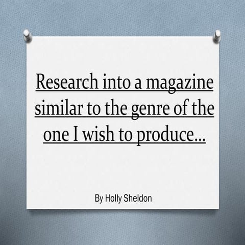 Magazine research, magazines similar to mine