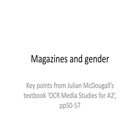 Magazines and gender