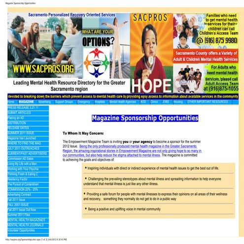 Magazine sponsorship opportunities