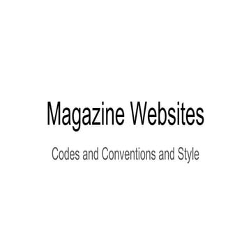 Magazine contents page codes and conventions | PPTX