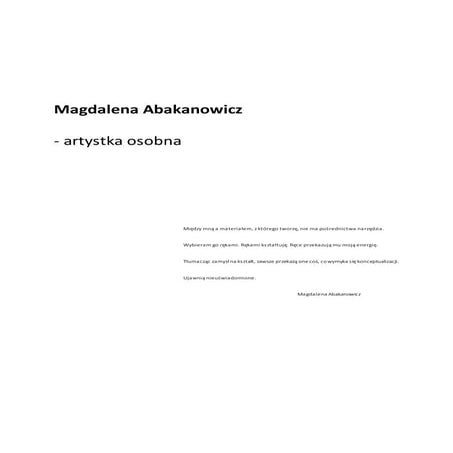 Magdalena Abakanowicz
