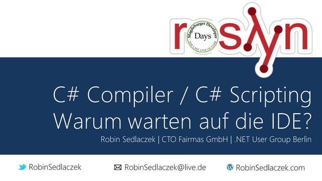 Magdeburger Developer Days 2018 - Warum warten auf die IDE?