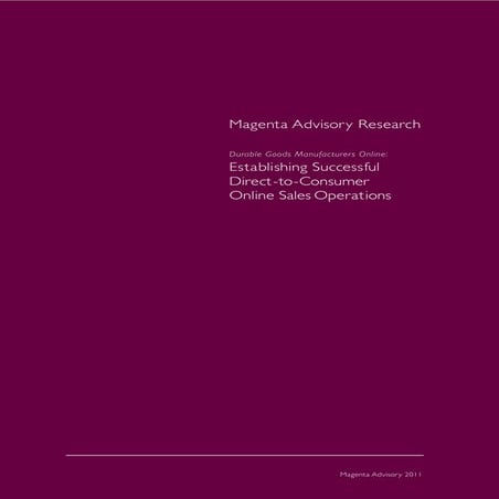 Magenta Advisory  - Establishing successful direct-to-consumer online sales o...