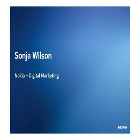 Sonja Wilson / Nokia presenting at Magenta Advisory multichannel event, May 1...