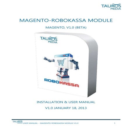 Magento Robokassa module user manual