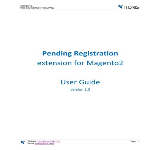 Magento 2 Pending Registration Extension By ITORIS INC.