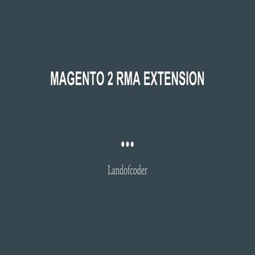 Magento 2 RMA extension