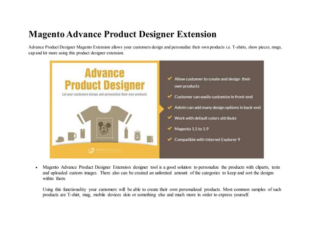Magento advance product designer extension