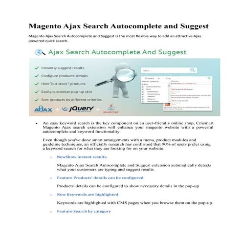 Magento ajax search autocomplete and suggest