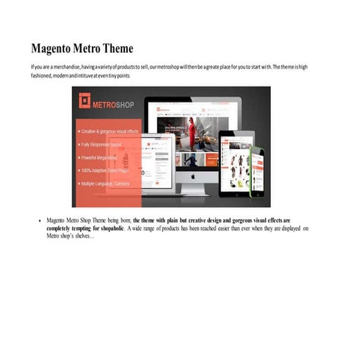 Magento metro theme