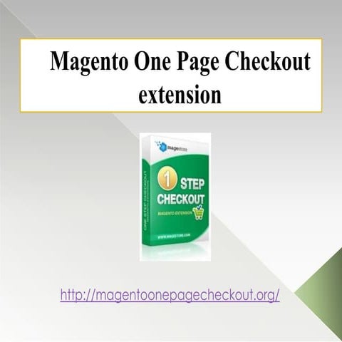 Magento One Page Checkout extension