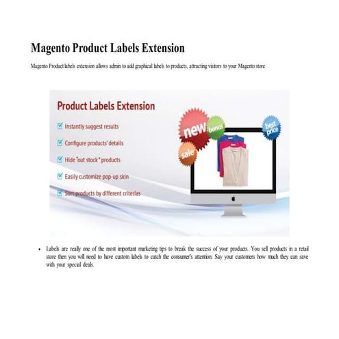Magento product labels extension