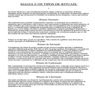 Magia E Os Tipos De Rituais
