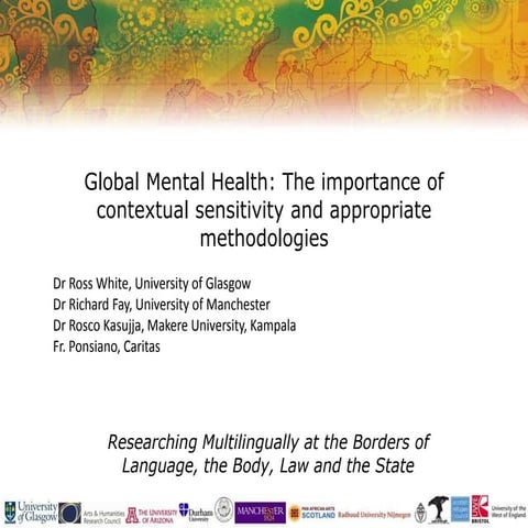 Global Mental Health: the importance of contextual sensitivity and appropriat...
