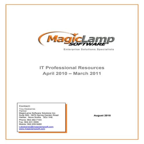 MagicLamp Resourcing Aug 2010
