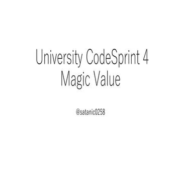 University CodeSprint 4 - Magic value