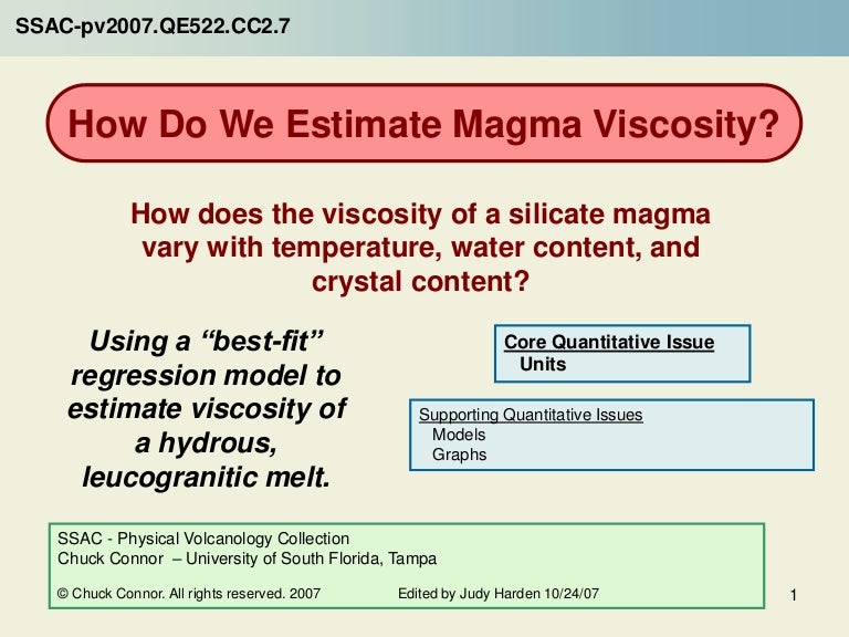 Magma viscosity