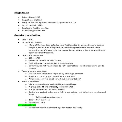 Magnacarta and american revolution