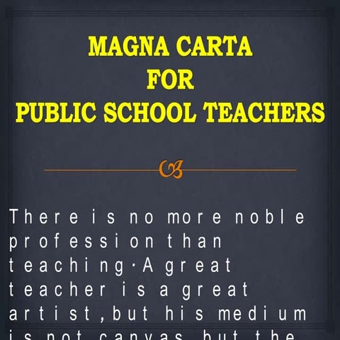 Magna carta for public school teachers