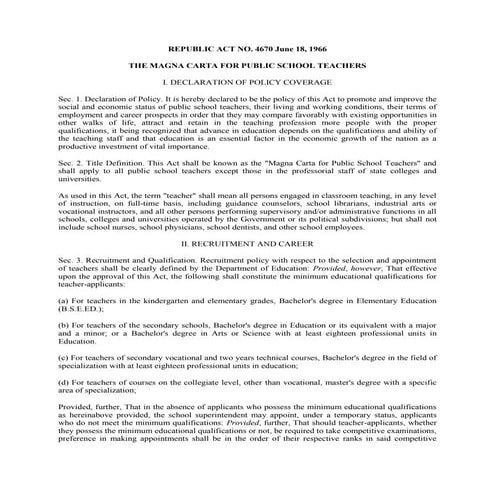 Magnacarta For Teachers