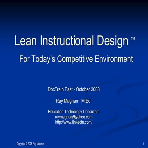 Ray Magnan - Lean Instructional Design
