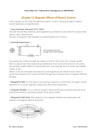 Magnetic Effects of Electric Current for Grade 10th Students