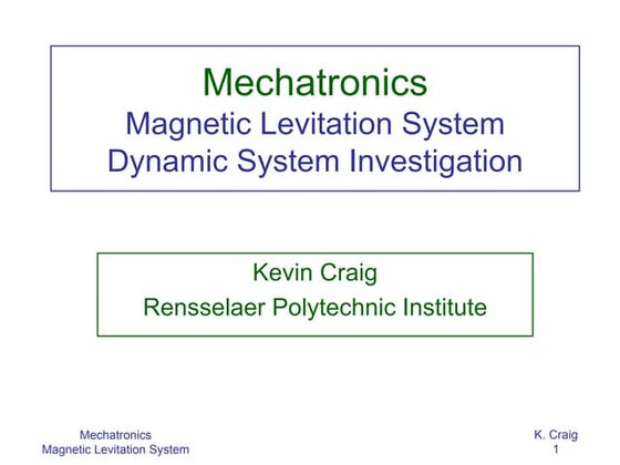 Seminar on Magnetic levitation and its applicaton | PPTX