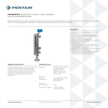 Magnetic liquid level gauge for process measurement and control