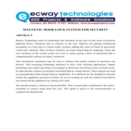 Magnetic door lock system for security