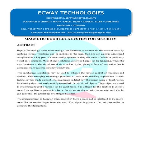 Magnetic door lock system for security