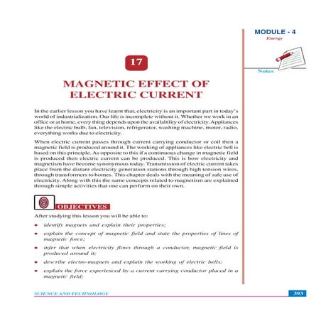 Magnetic effect of electric current | PDF