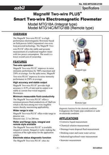 Magnetic flow meter for industrial process measurement