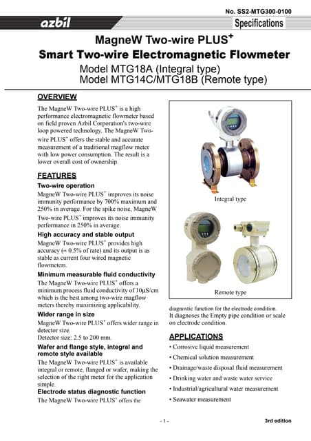 Magnetic flow meter for industrial process measurement