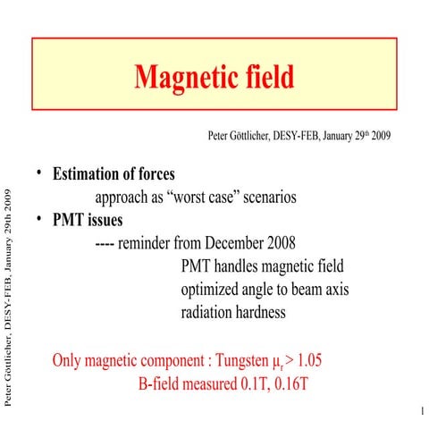 Magnetic Field Effects and PMT Performance in CMS-CASTOR Detector | PPT