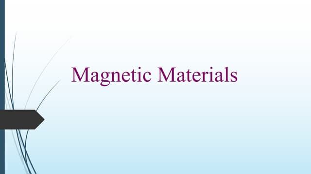 Magnetic materials