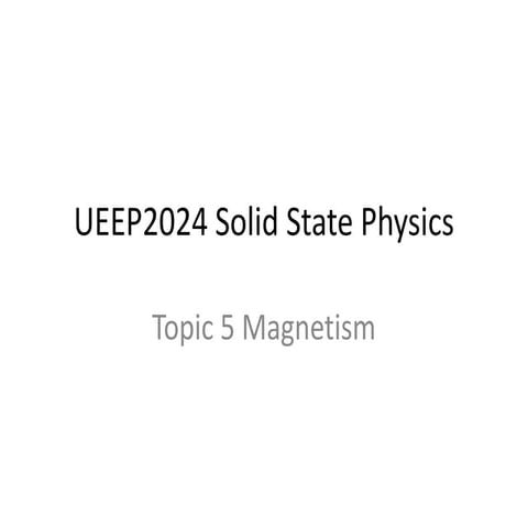 Magnetism