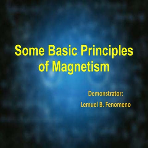 some basic principles of magnetism by lbf