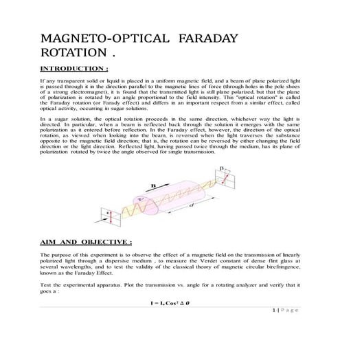 Magneto-optical Faraday rotation.