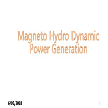Magnetohydrodynamic power generation 